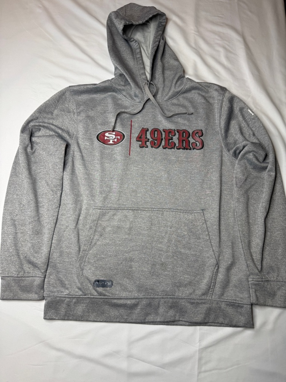 New Era NFL Team Apparel SF 49ers Pullover Hoodie Gray Heather Men's L